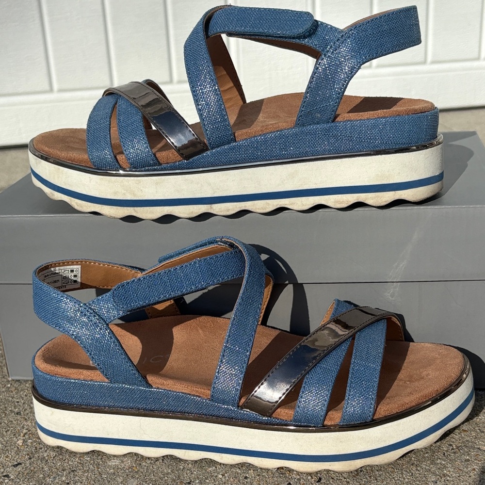 Vionic Kellyn Wedge Flatform Sandal Vallarta Blue… - image 2